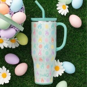 SWIG EGG HUNT MEGA MUG 40 OZ NWT STRAW EASTER BUNNY‎ Tumbler